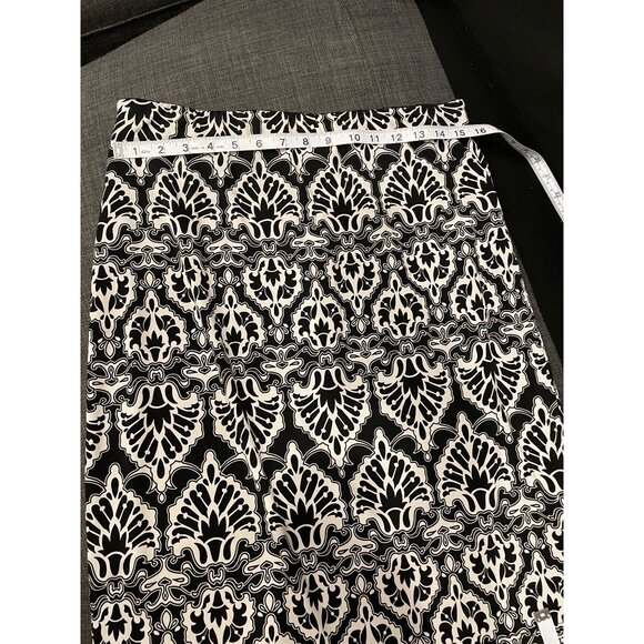 Chicos Black White Damask Print Elastic Waist Skirt Size M - Picture 5 of 9